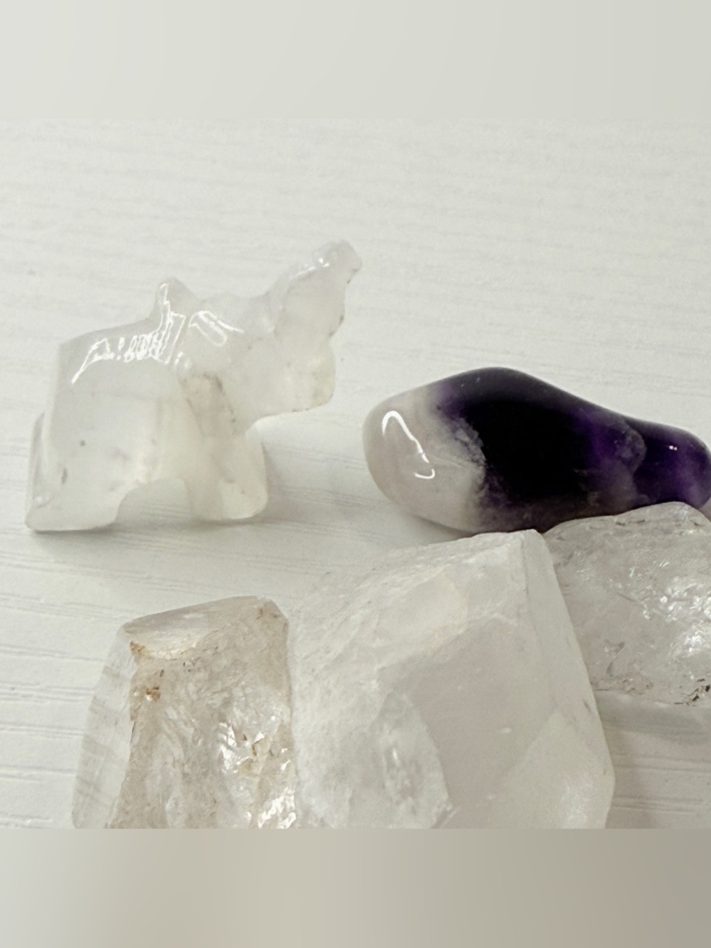 Clear Quartz & Chevron Amethyst Crystal Collection, 5 Pc